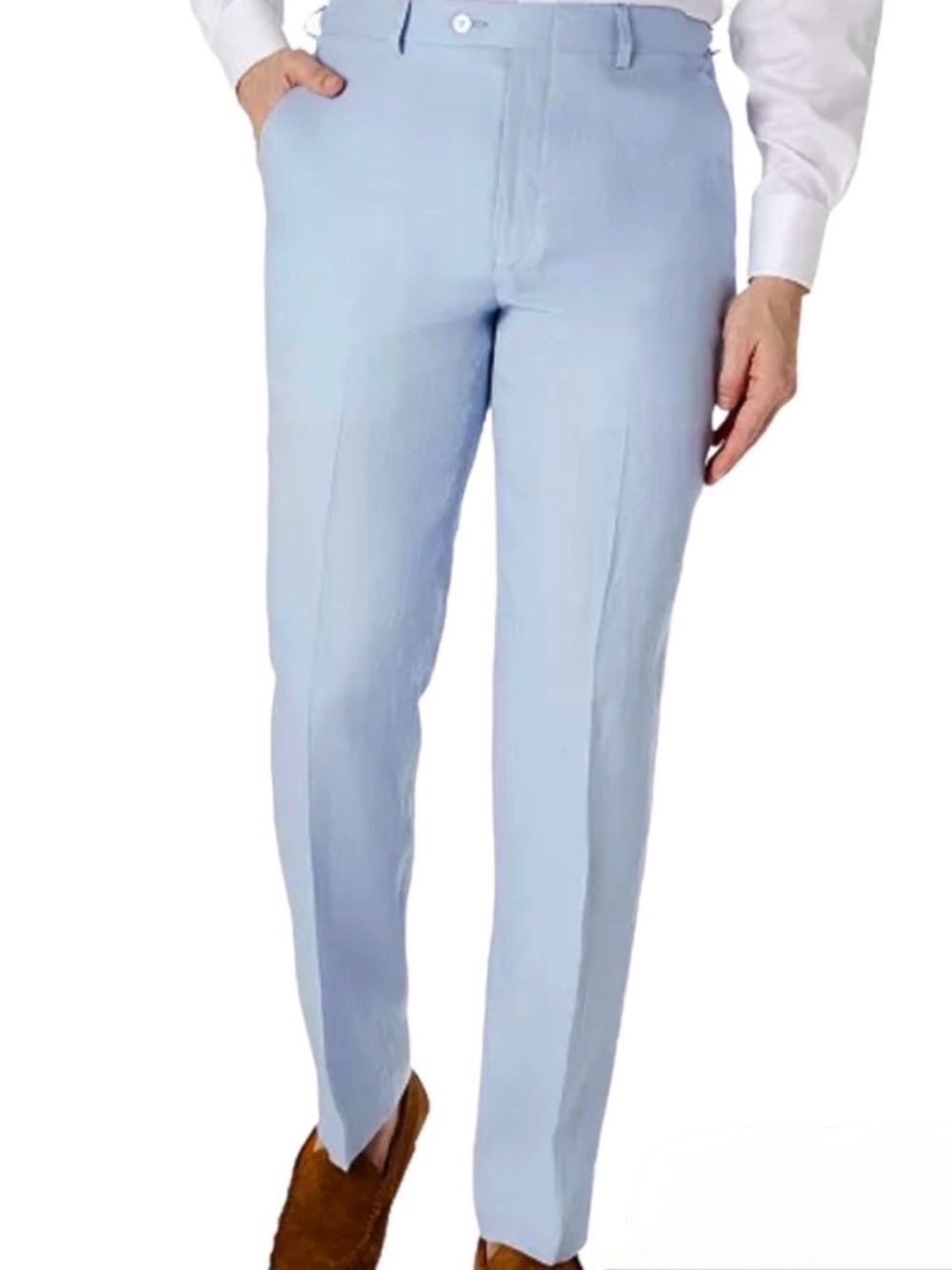 Lauren Ralph Lauren 100% Linen Light Blue Pants 33x32 NWT